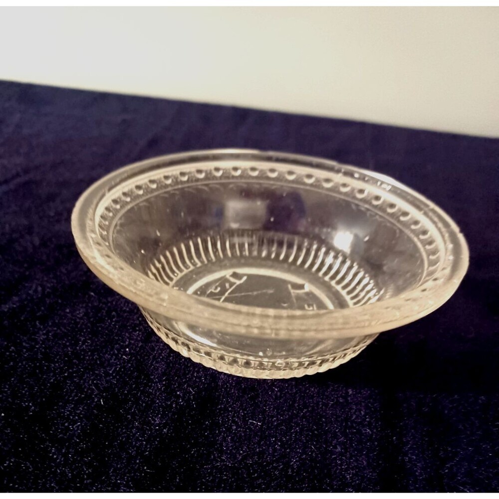 Antique Late 1880's Glass Small Bowl Adams & Co Horseshoe Anchor Prayer Rug